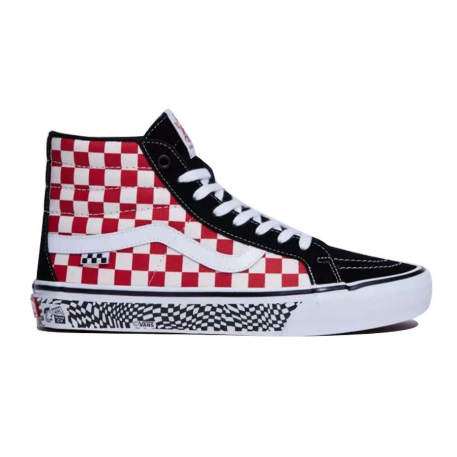 Men * | Vans Skate Sk8-Hi Reissue Grosso '84 Shoes Black/Red Checker Closeout Sale