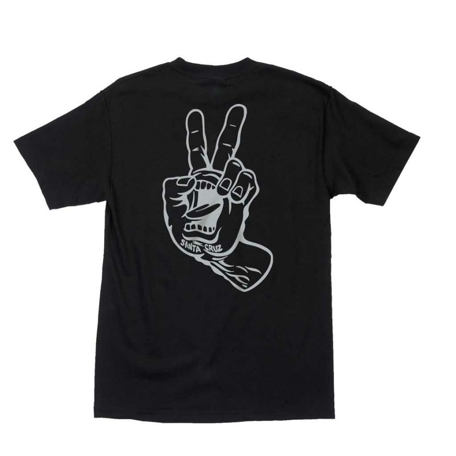 Men * | Santa Cruz Screaming Peace S/S T-Shirt Eco Black Sale Online