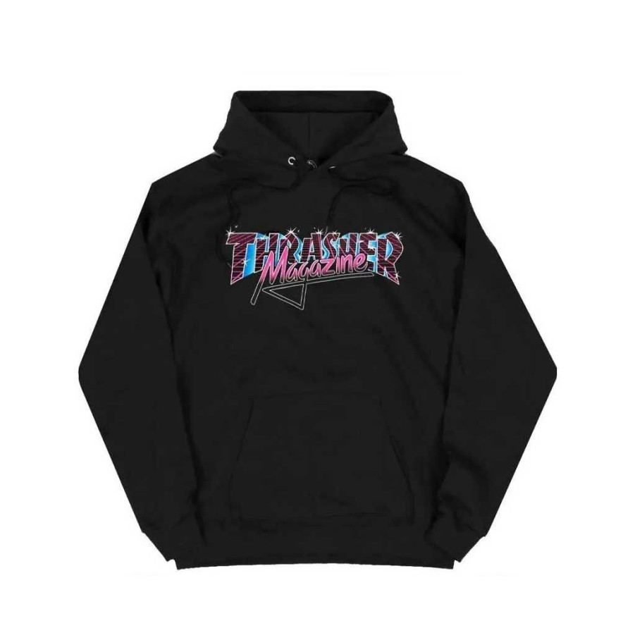 Men * | Thrasher Vice Logo Hood Black Free Delivery