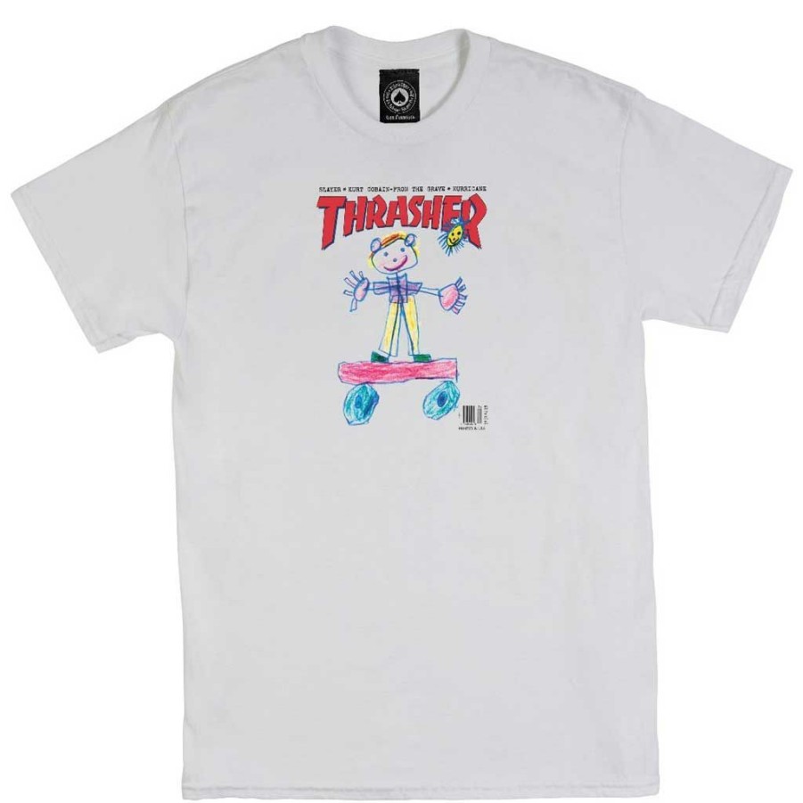 Men * | Thrasher Kid Cover S/S Tee White Store