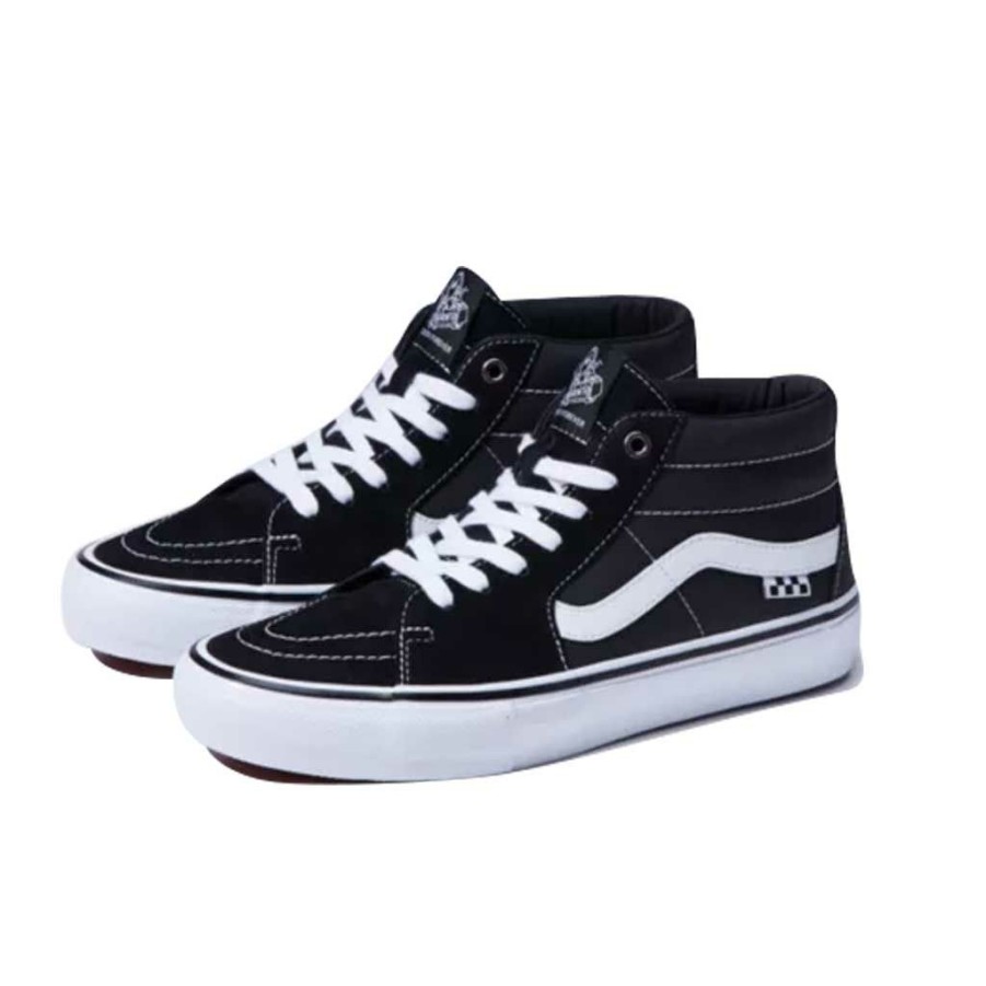 Men * | Vans Skate Grosso Mid Black/White/Emo Leather Special Style