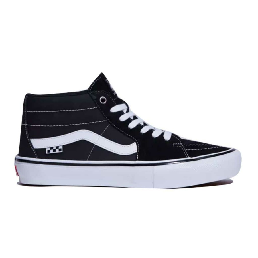 Men * | Vans Skate Grosso Mid Black/White/Emo Leather Special Style