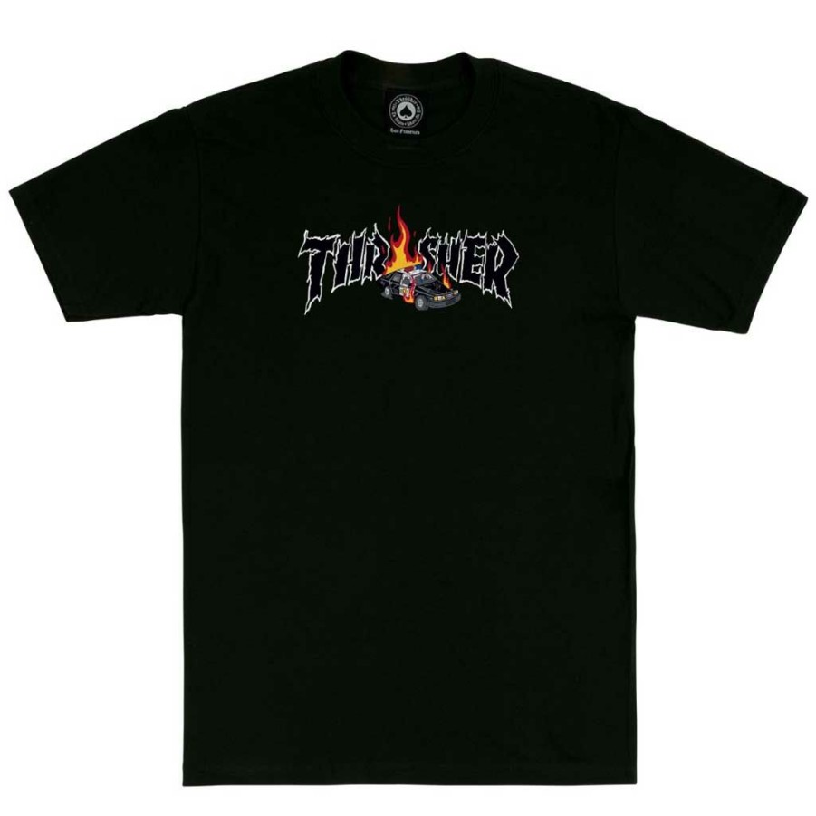 Men * | Thrasher Cop Car S/S Tee Black Free Delivery