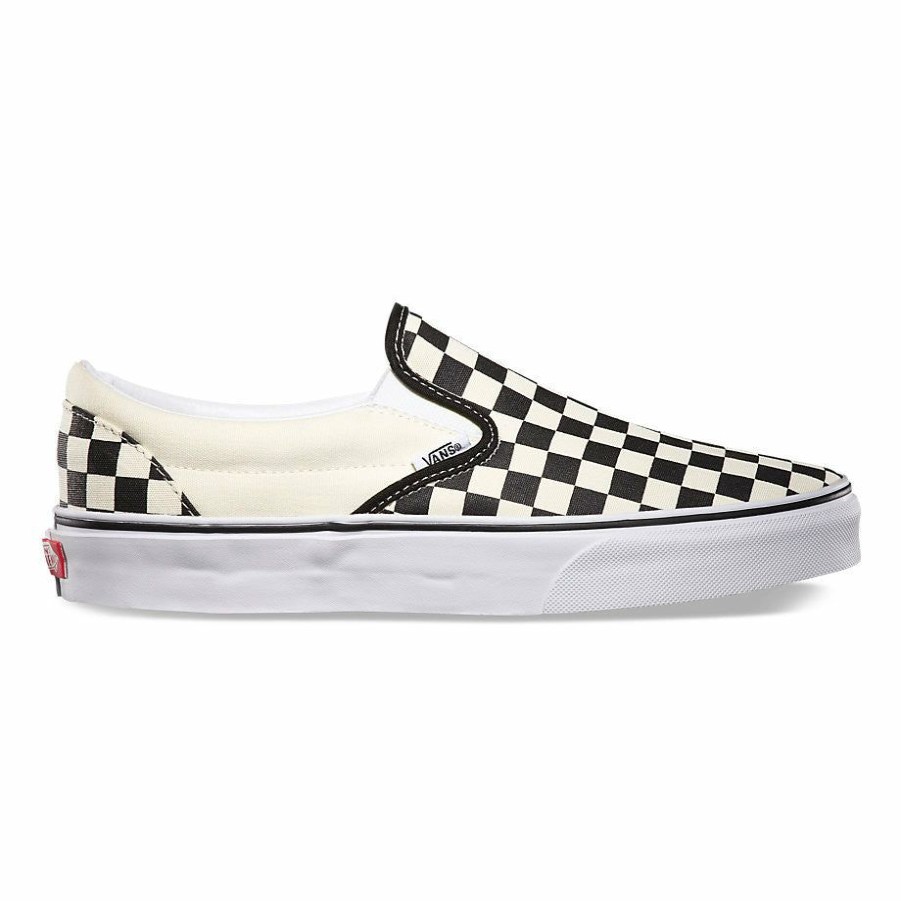 Men * | Vans Classic Slip-On Shoes Black/White Checker Low Price