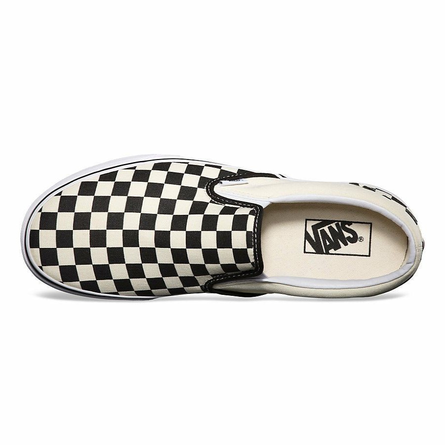 Men * | Vans Classic Slip-On Shoes Black/White Checker Low Price