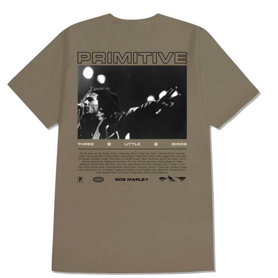 Men * | Primitive X Bob Marley Rising Sun Tee Safari Green Best Sellers