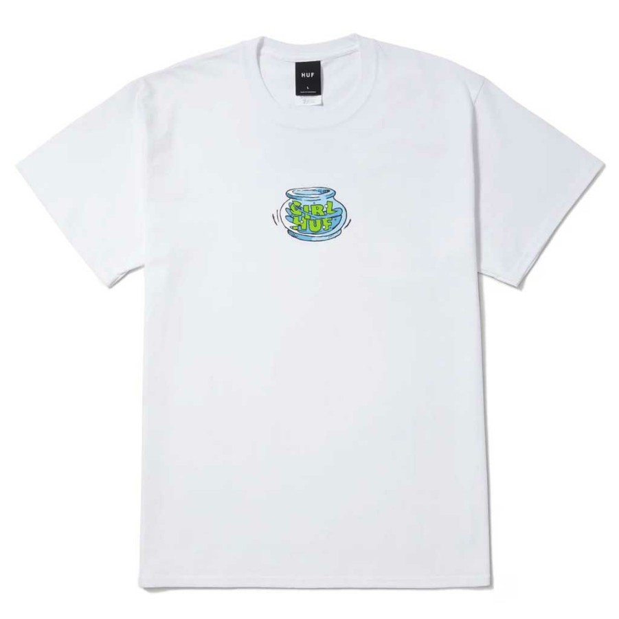 Men * | Huf X Crailtap Fish Bowl S/S Tee White Store