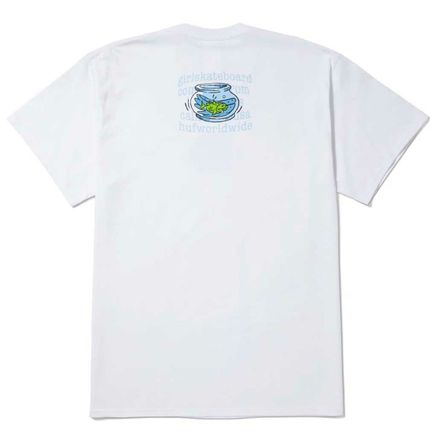 Men * | Huf X Crailtap Fish Bowl S/S Tee White Store