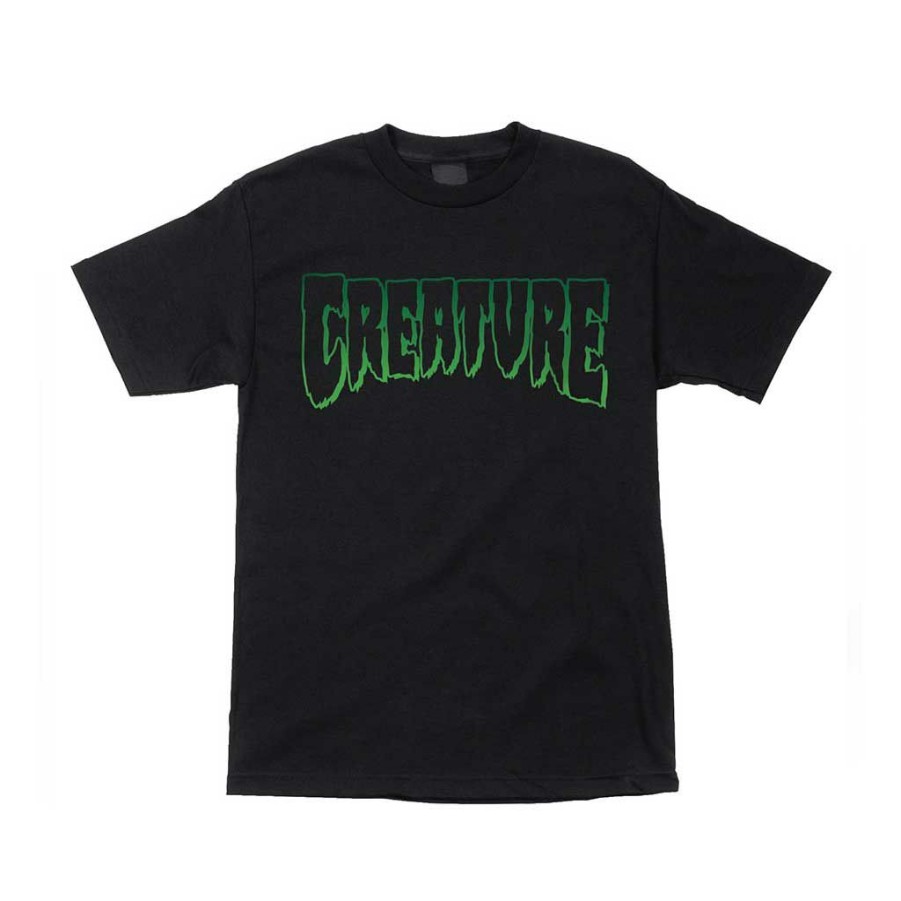 Men * | Creature Logo Outline S/S Tee Black Bargain Sale