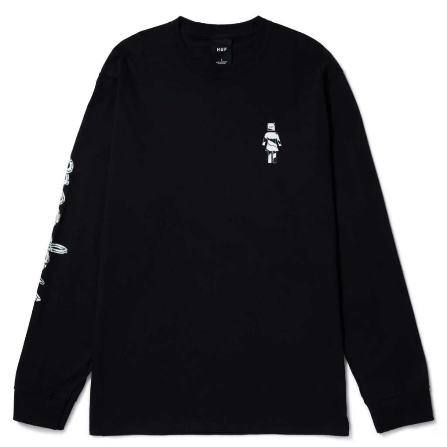 Men * | Huf X Crailtap Chrome L/S Tee Black Exclusive