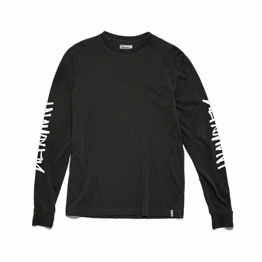 Men * | Altamont One Liner Sleeves L/S Tee Black/White Bestsellers