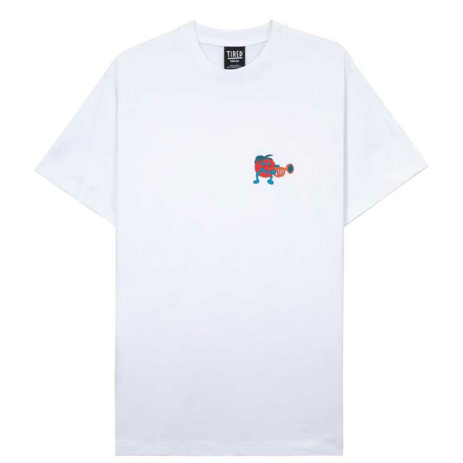 Men * | Tired Skate Music S/S Tee White Special Style