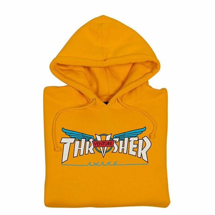 Men * | Thrasher X Venture Collab Hood Gold Exclusive Design