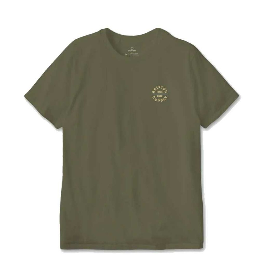 Men * | Brixton Oath V S/S Tee Olive Surplus/Dusty Blue Quality Guarantee