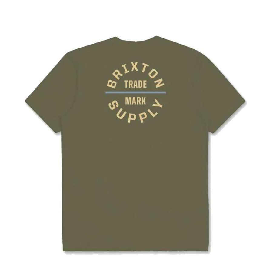 Men * | Brixton Oath V S/S Tee Olive Surplus/Dusty Blue Quality Guarantee