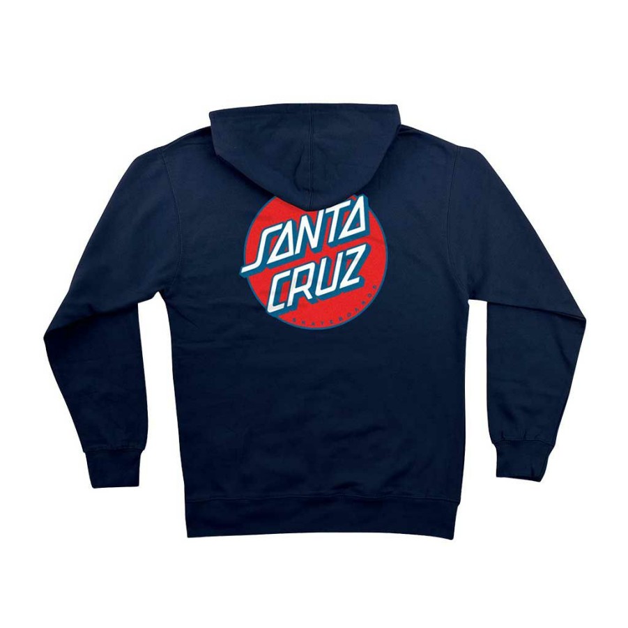 Men * | Santa Cruz Other Dot P/O Hooded Heavyweight Navy/Blue/Red Closeout Sale