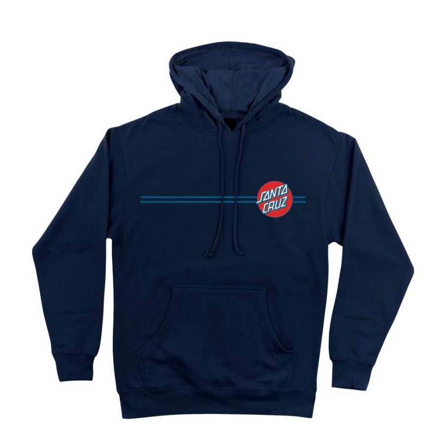 Men * | Santa Cruz Other Dot P/O Hooded Heavyweight Navy/Blue/Red Closeout Sale