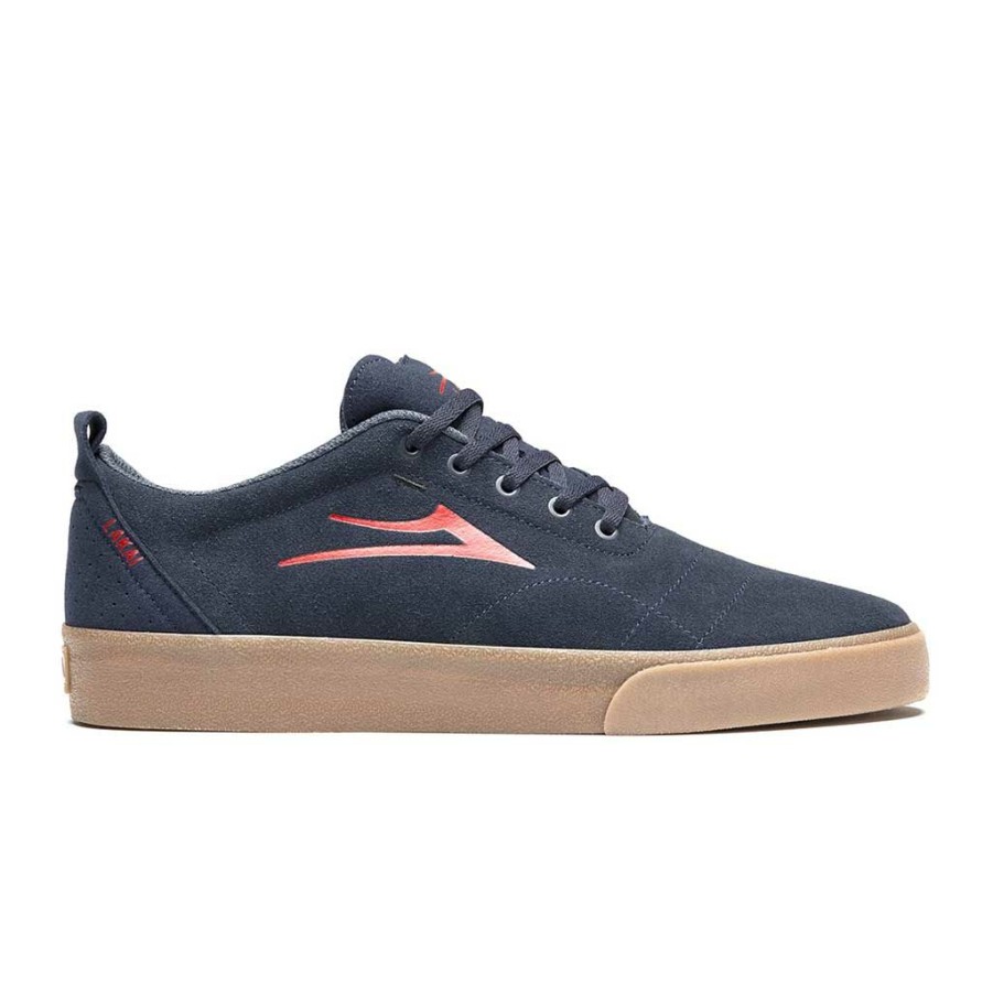 Men * | Lakai Bristol Shoes Navy/Red Suede Wholesale