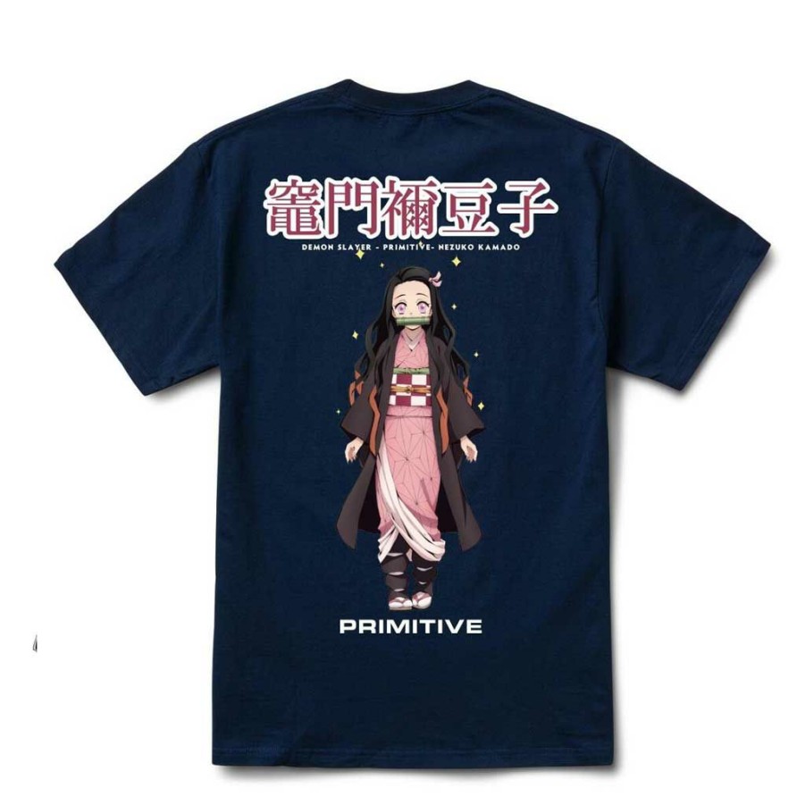 Men * | Primitive X Demon Slayer Nezuko Kamado Tee Harbor Blue Store